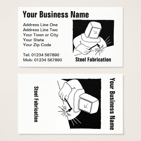 Steel Fabrication Cartoon Business Card