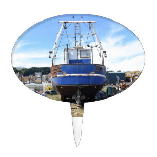 Steel Fishing Boat Cake Topper