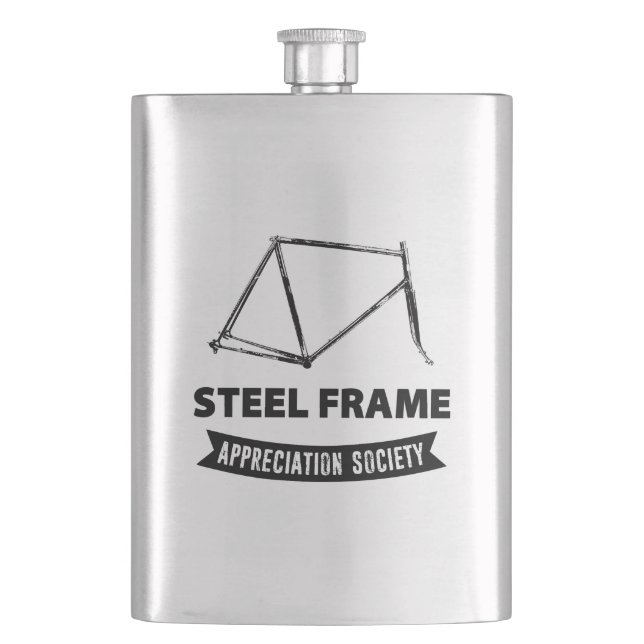 Steel Frame Bike Appreciation Society Flask (Front)