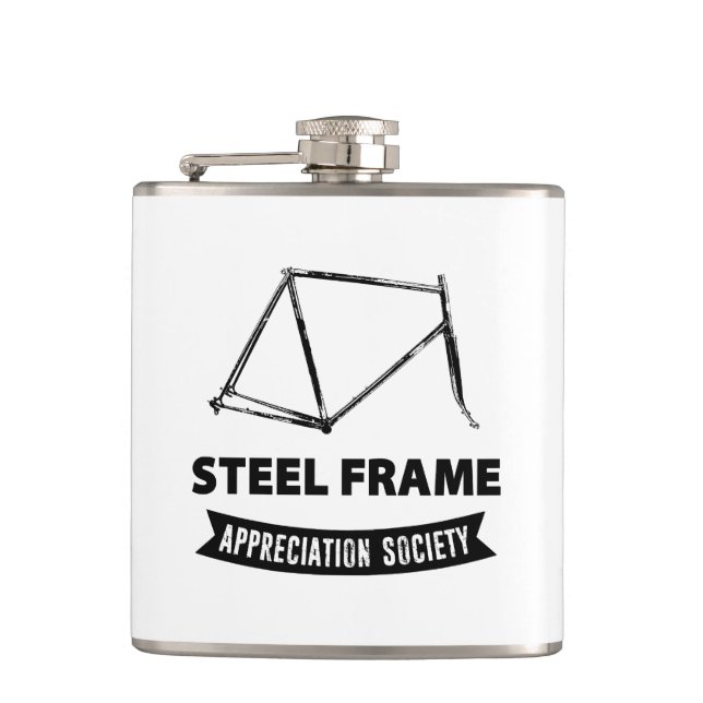 Steel Frame Bike Appreciation Society Flask (Front)