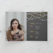 Steel Gray and Gold Photo Quinceanera Invitation (Inside)