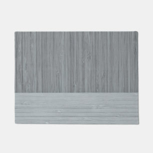 Steel Gray Bamboo Border Wood Grain Look Doormat