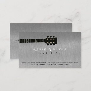 steel gray cool musician's contact business card