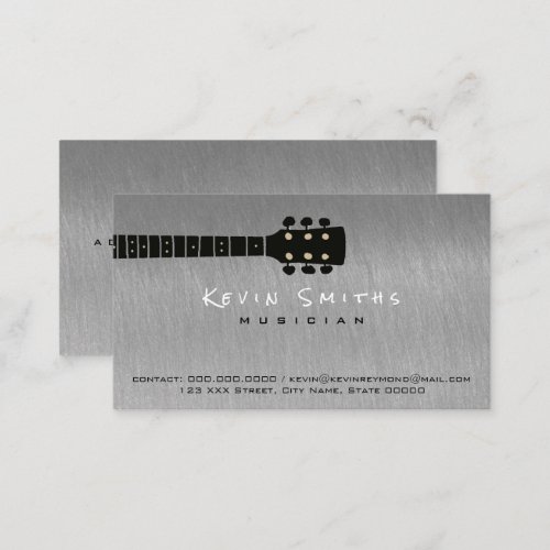 steel gray cool musicians contact business card