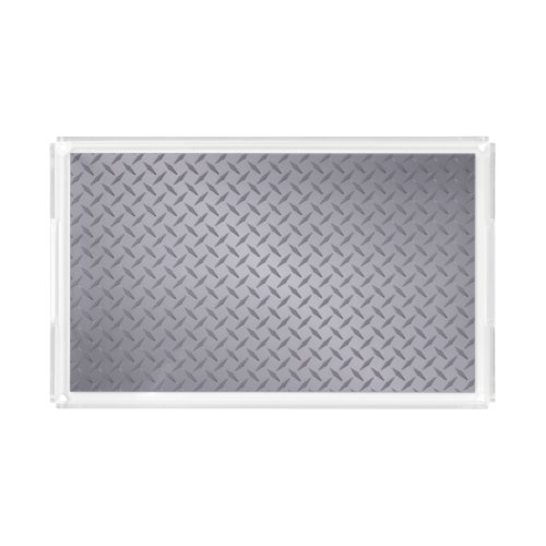 Steel Gray Diamond Plate Acrylic Tray