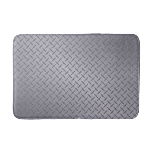 Steel Gray Diamond Plate Bath Mat