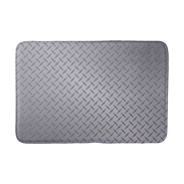 Steel Gray Diamond Plate Bath Mat (Front)