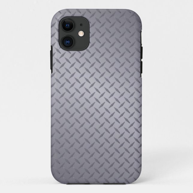Steel Gray Diamond Plate Case-Mate iPhone Case (Back)