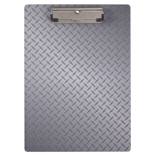 Steel Gray Diamond Plate Clipboard (Front)