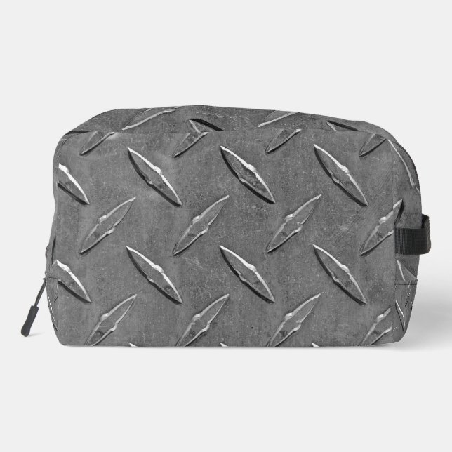 Steel Gray Diamond Plate Dopp Kit (Back)