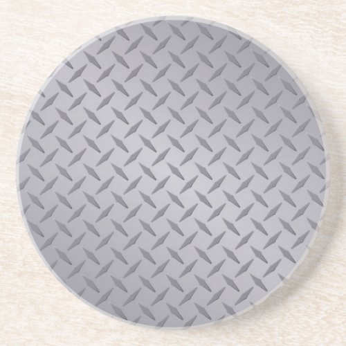 Steel Gray Diamond Plate Drink Coaster