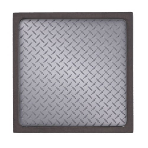 Steel Gray Diamond Plate Keepsake Box