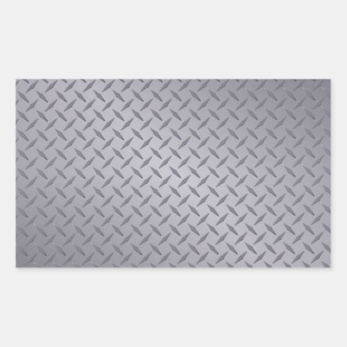 Steel Gray Diamond Plate Rectangular Sticker