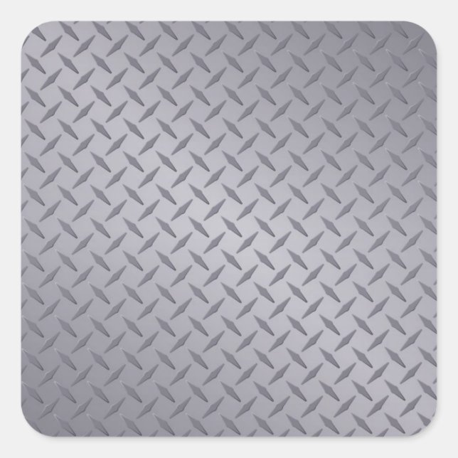 Steel Gray Diamond Plate Square Sticker (Front)