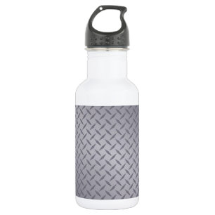 Steel Gray Diamond Plate Water Bottle