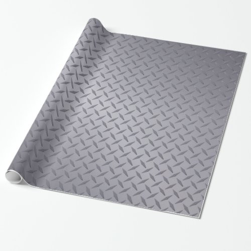 Steel Gray Diamond Plate Wrapping Paper