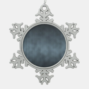 Steel Gray Gothic Ombre Background Art Snowflake Pewter Christmas Ornament
