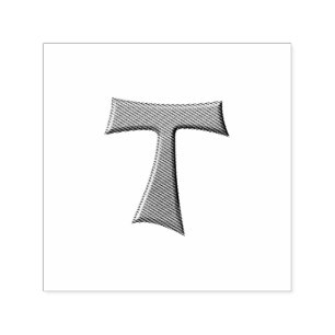 Steel Gray Look Franciscan Tau Cross Self-inking Stamp