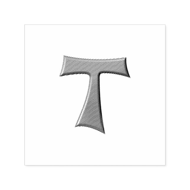 Steel Gray Look Franciscan Tau Cross Self-inking Stamp (Design)