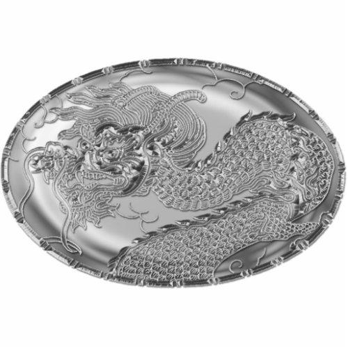 Steel Gray Metallic Dragon Medallion Cutout