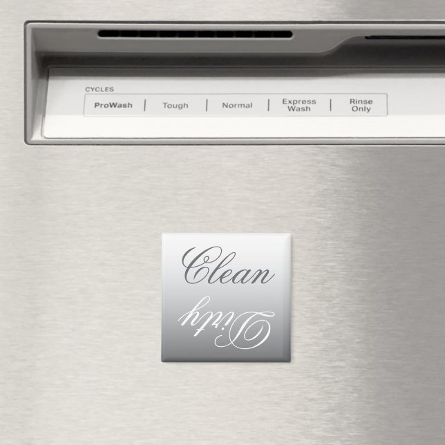 Steel Gray Ombre Dishwasher Clean/Dirty Magnet (In Situ (Dishwasher))