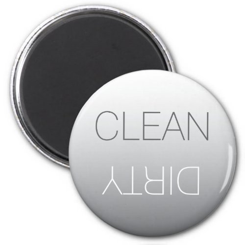 Steel Gray Round Clean or Dirty Dishwasher Magnet