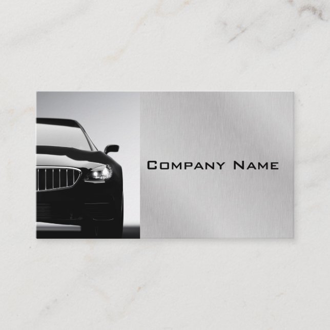 Steel Gray Stylish Automotive Modern Business Card (Front)