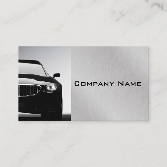 Steel Gray Stylish Automotive Professional Busines Business Card (Front)