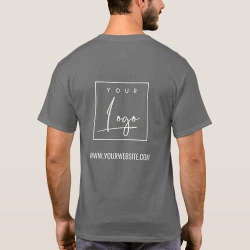 Steel Grey Business Add Your Logo Name Website T_Shirt