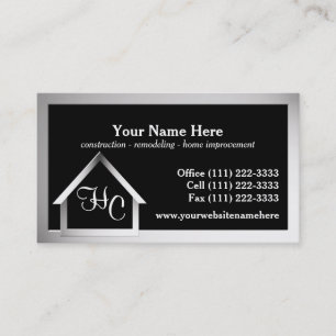 Steel Grey House Construction Business Card