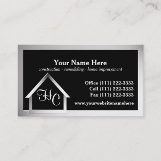 Steel Grey House Construction Business Card