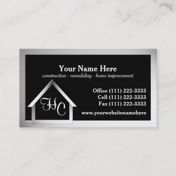 Steel Grey House Construction Business Card by businesstops at Zazzle