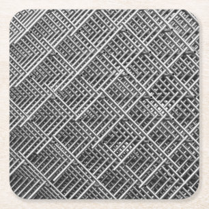 Steel Grid Industrial Mesh Pattern Square Paper Coaster