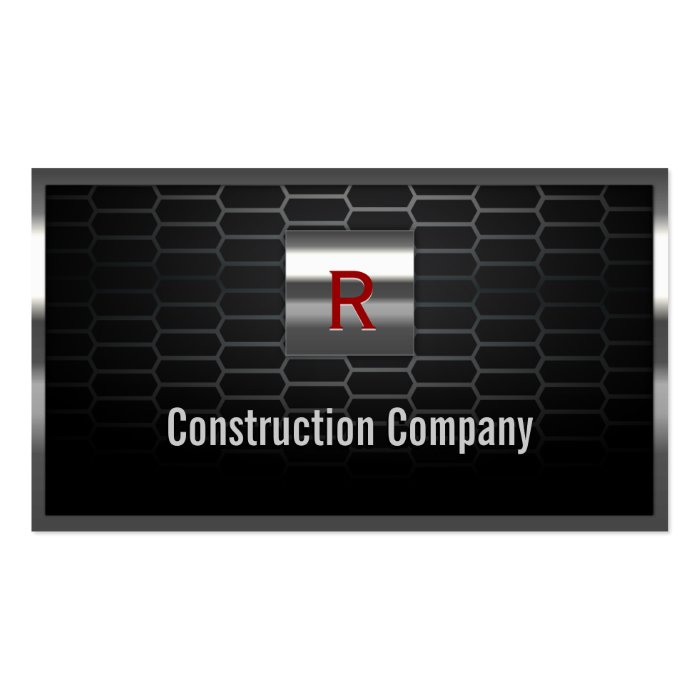 Steel Grids Monogram Construction Business Card