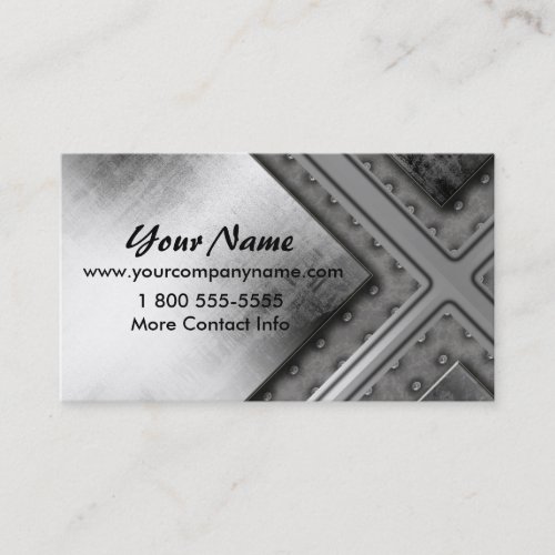 Steel Grunge Metal Look Bold Business Cards