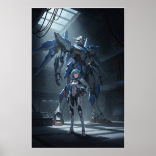 Steel Guardian: Mecha & Pilot Art Poster