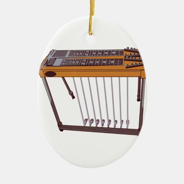 Steel Guitar Ceramic Ornament (Front)