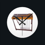 Steel Guitar Round Clock<br><div class="desc">Rock on the wild side! Stitch this cool steel guitar design on shirts, bags, and more for your rock stars.</div>