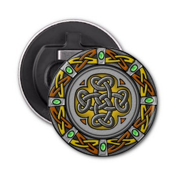 Steel  Leather And Gems Digital Image Celtic Knot Bottle Opener by YANKAdesigns at Zazzle