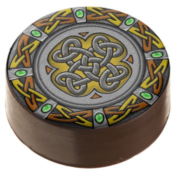 Steel  Leather And Gems Digital Image Celtic Knot Chocolate Covered Oreo by YANKAdesigns at Zazzle