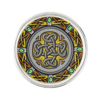 Steel  Leather And Gems Digital Image Celtic Knot Pin by YANKAdesigns at Zazzle
