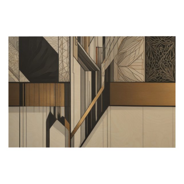 Steel Leaves Wood Wall Art (Front)