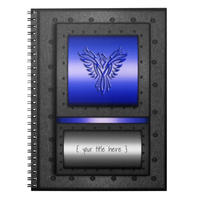 Steel-look frame, blue eagle man cave notebook (Front)