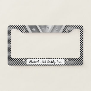 Steel Look Personalized Name Luxury Design License Plate Frame