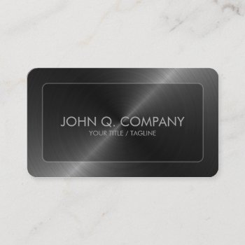 Steel Look Round Corners Business Card by inkbrook at Zazzle