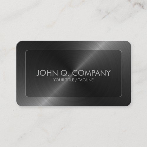 Steel Look Round Corners Business Card