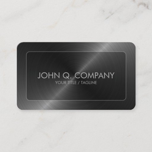Customizable Steel Look Round Corners Business Card