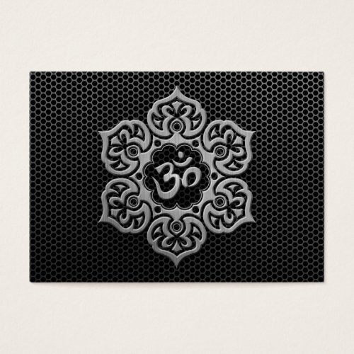 Steel Mesh Floral Om Business Card Templates