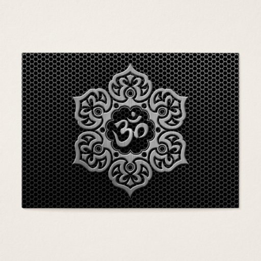 Customizable Steel Mesh Floral Om Business Card Templates