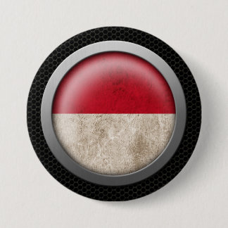Steel Mesh Indonesian Flag Disc Graphic Pinback Button